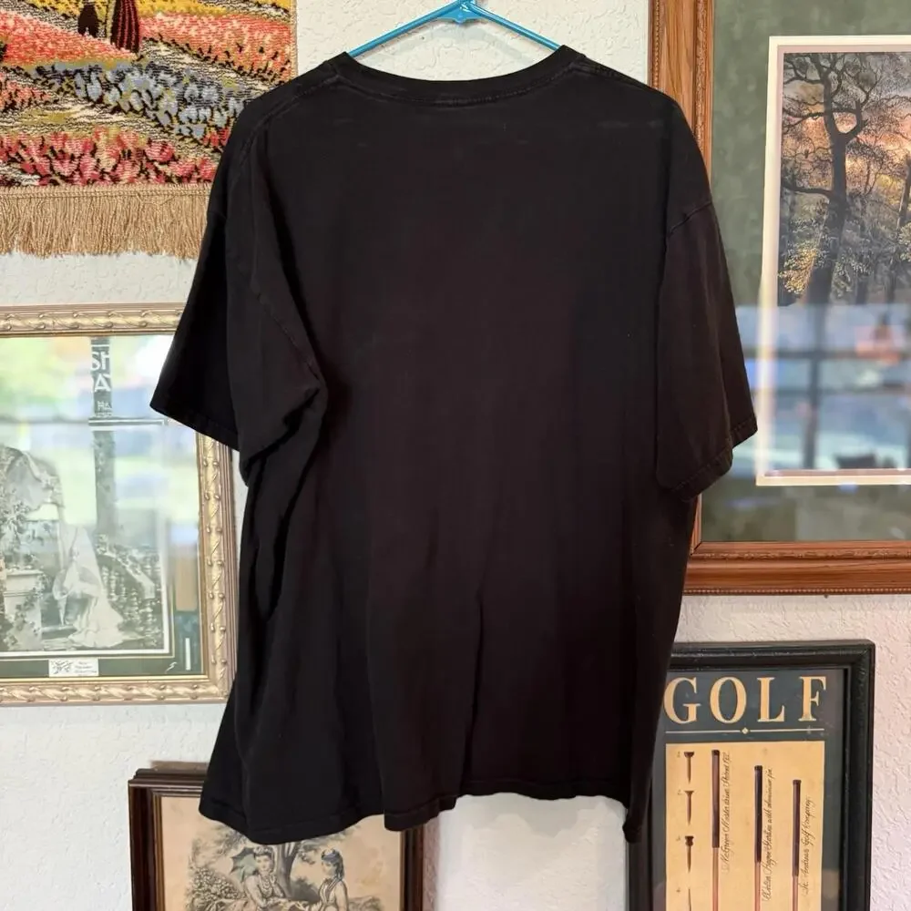 Monster Energy Drink Mens XL Faded Spell Out Big Logo Short Sleeve T-Shirt Black